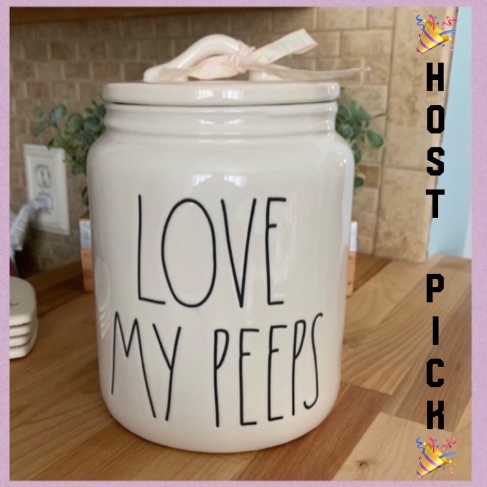 Rae Dunn “LOVE MY PEEPS” Ceramic Lidded Canister NWT